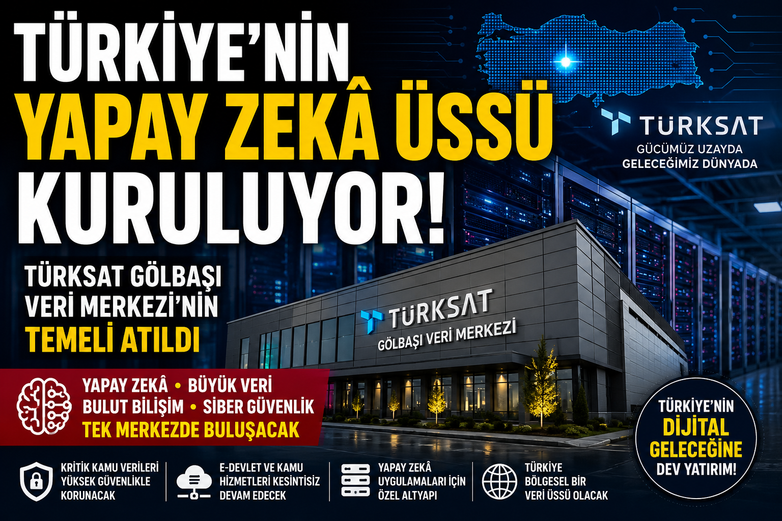 Türkiye Yapay Zekâ Yarışında Vites Yükseltti! Dev Veri Merkezi İçin İlk Kazma Vuruldu
