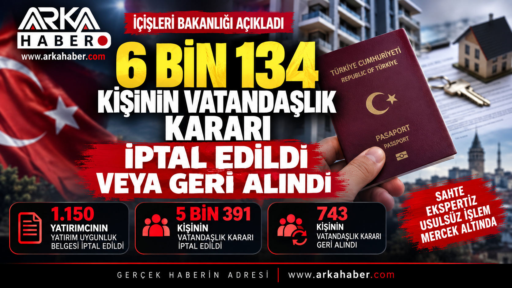 6 Bin 134 Kişinin Vatandaşlık Kararı İptal Edildi veya Geri Alındı