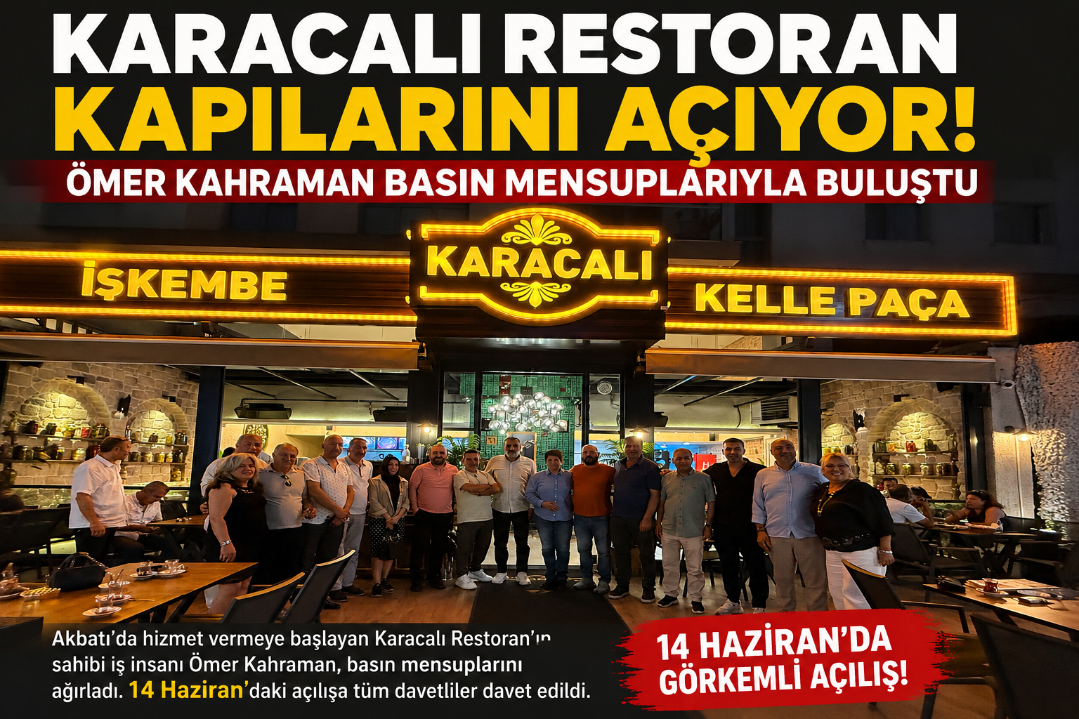 Akbatı'nın Yeni Lezzet Noktası 14 Haziran'da Kapılarını Açıyor