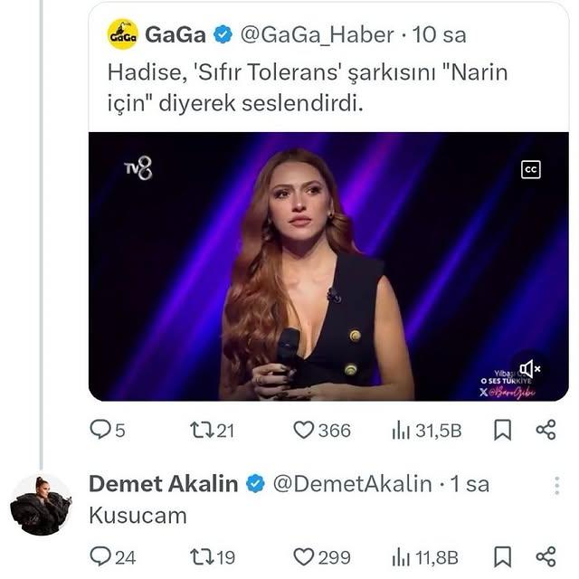 Demet Akalın’dan Hadise’nin Performansına Sert Tepki