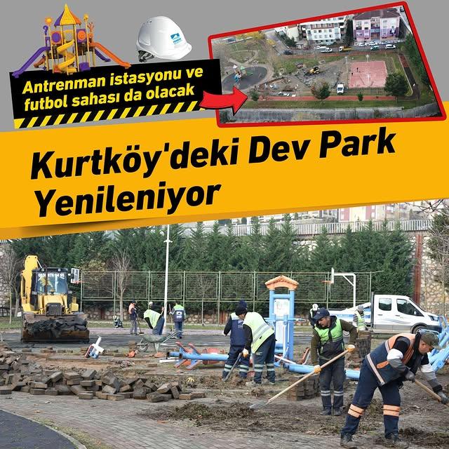 Pendik Belediyesi, Kurtköy'deki Parkları Yeniliyor
