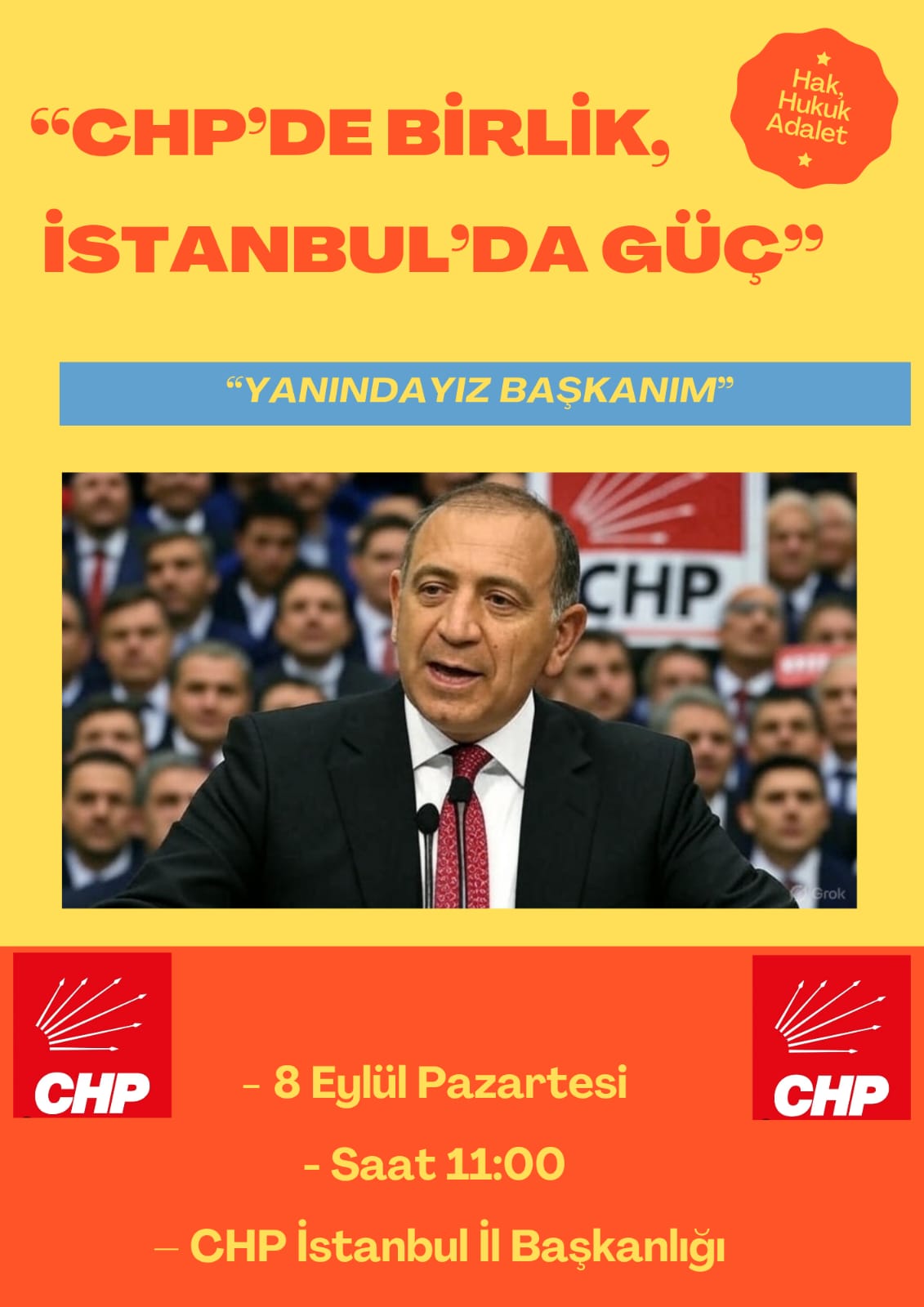 CHP İstanbul İl Başkanlığı’nda Gürsel Tekin’e Destek Buluşması Pazartesi