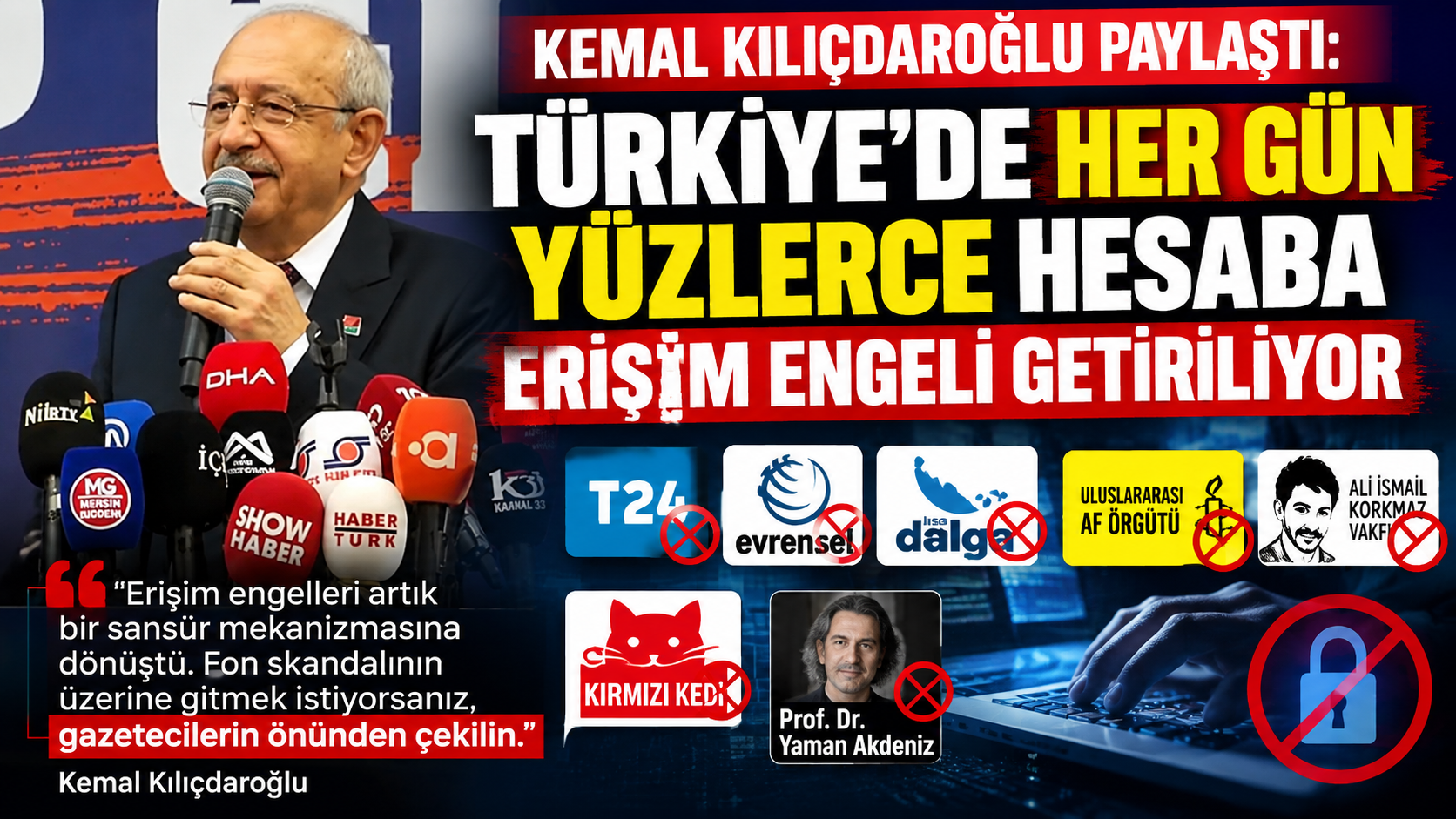 Kılıçdaroğlu’ndan Erişim Engellerine Tepki: “Gazetecilerin Önünden Çekilin”