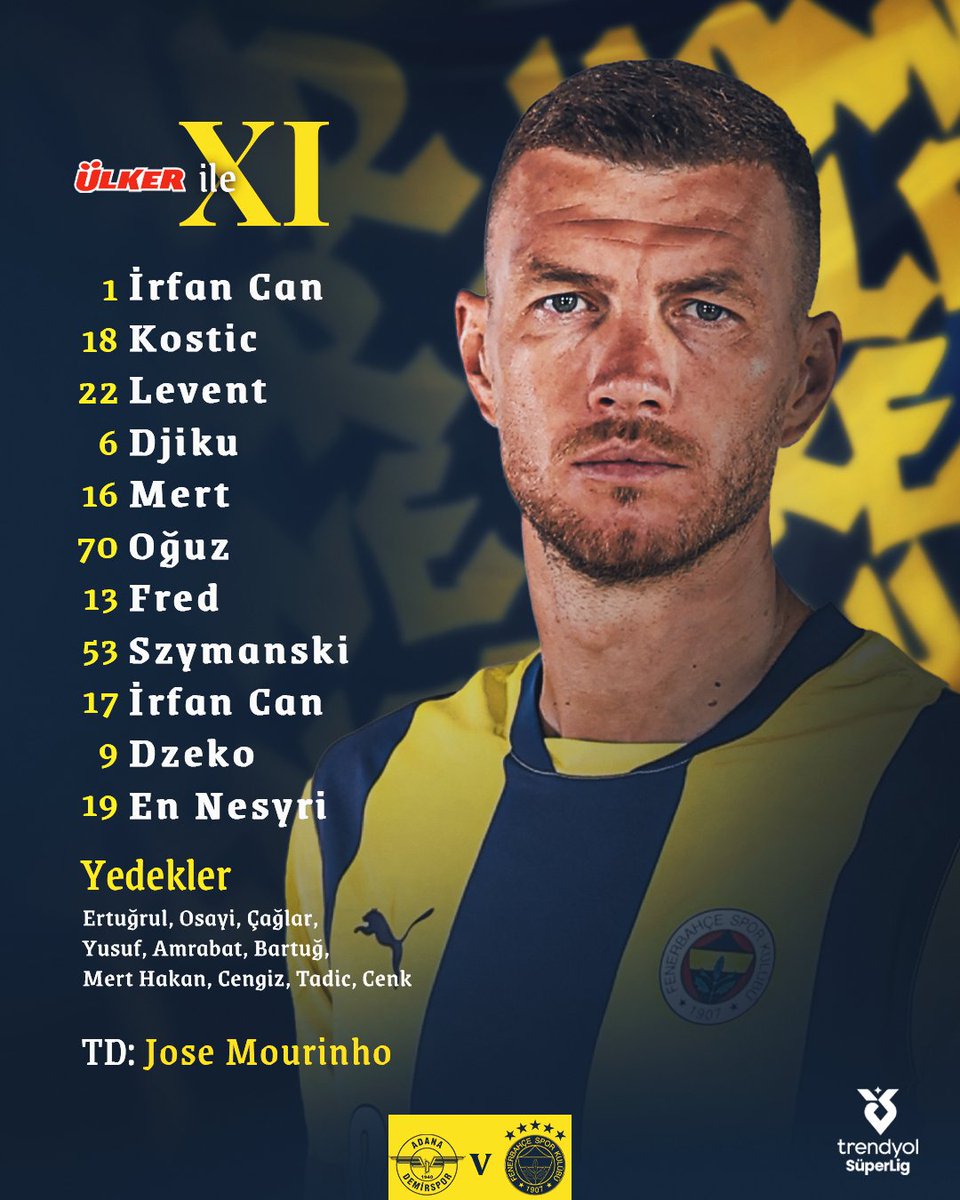 Fenerbahçe'nin Adana Demirspor Maçı İlk 11'i Açıklandı