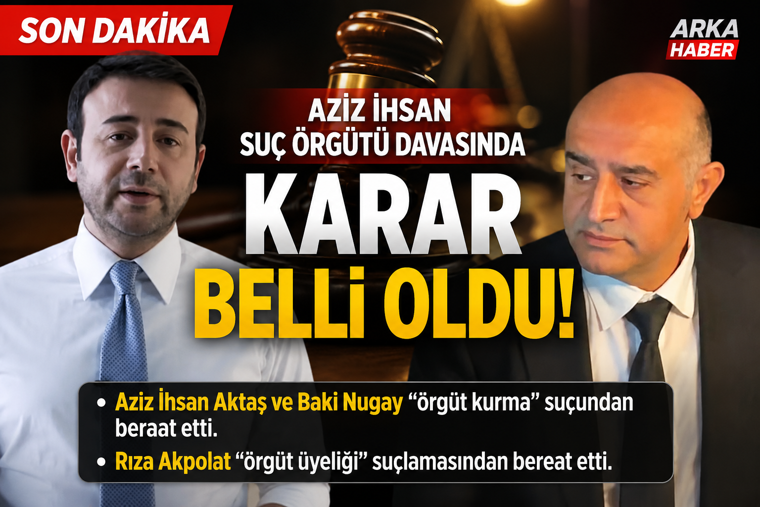 Aziz İhsan Aktaş Davasında Kritik Kararlar: Aktaş Ve Nugay’a Beraat, Rıza Akpolat’a Örgüt Üyeliğinden Beraat